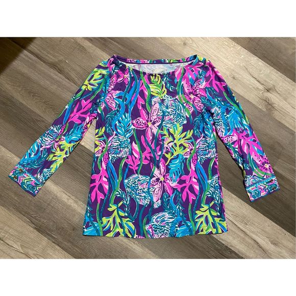 Lilly Pulitzer NWOT Everlynn UPF 50+ Top, Pigment Purple, Size Small, MSRP $138 - Picture 3 of 11